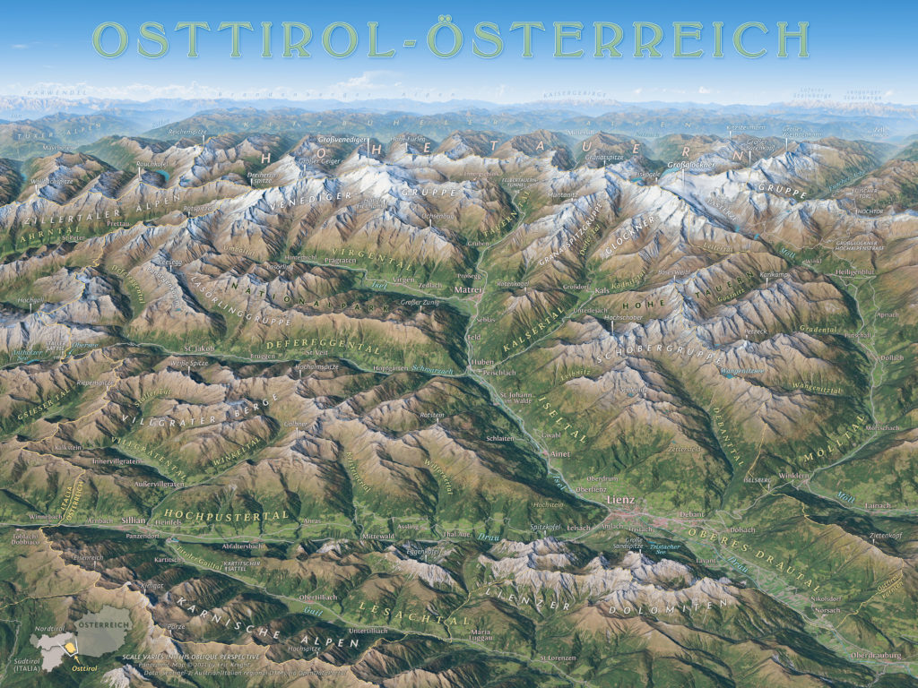 Osttirol-Österreich panoramic map