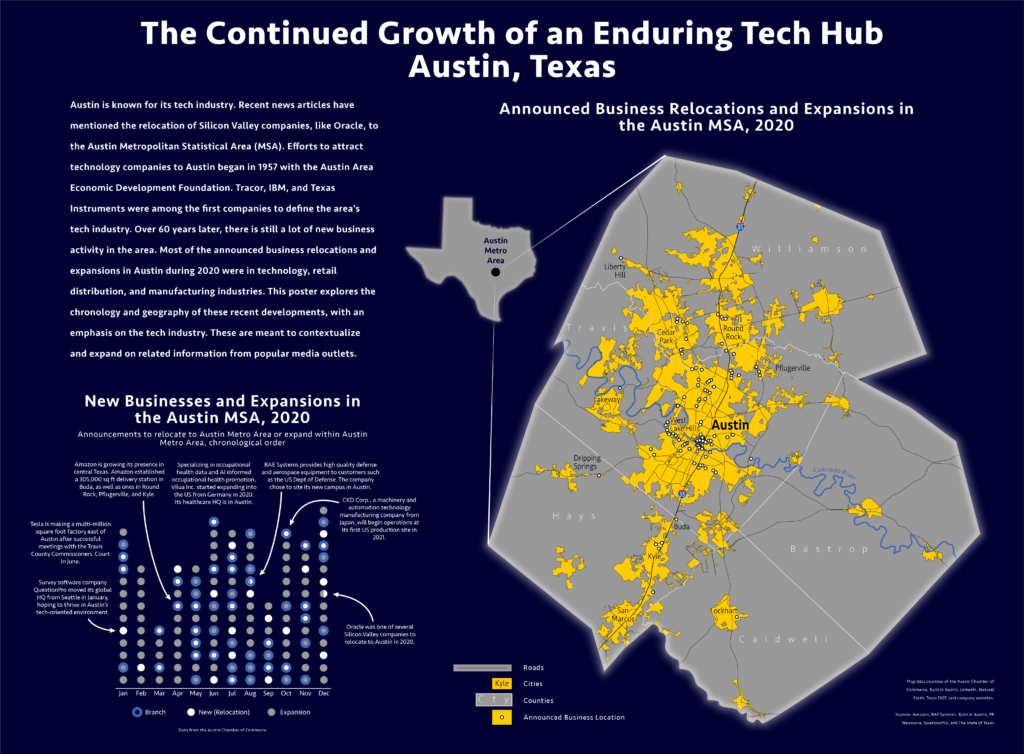 Continued Growth of an Enduring Tech Hub, Austin, Texas map