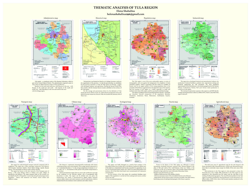 Thematic analysis of Tula region, Russia map series
