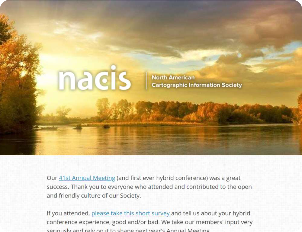 A screenshot of an issue of the NACIS News