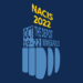 NACIS 2022 conference logo. The illustration depicts a light blue grain elevator covered by the words "NACIS 2022" in bright yellow text, "October 19-22" in dark blue text, and "The Depot, Minneapolis" in light blue text..
