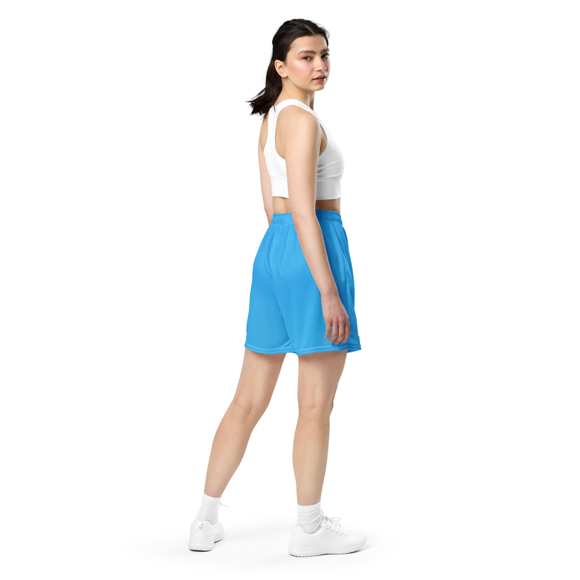 NACIS Unisex Mesh Shorts - Blue and White - Image 5