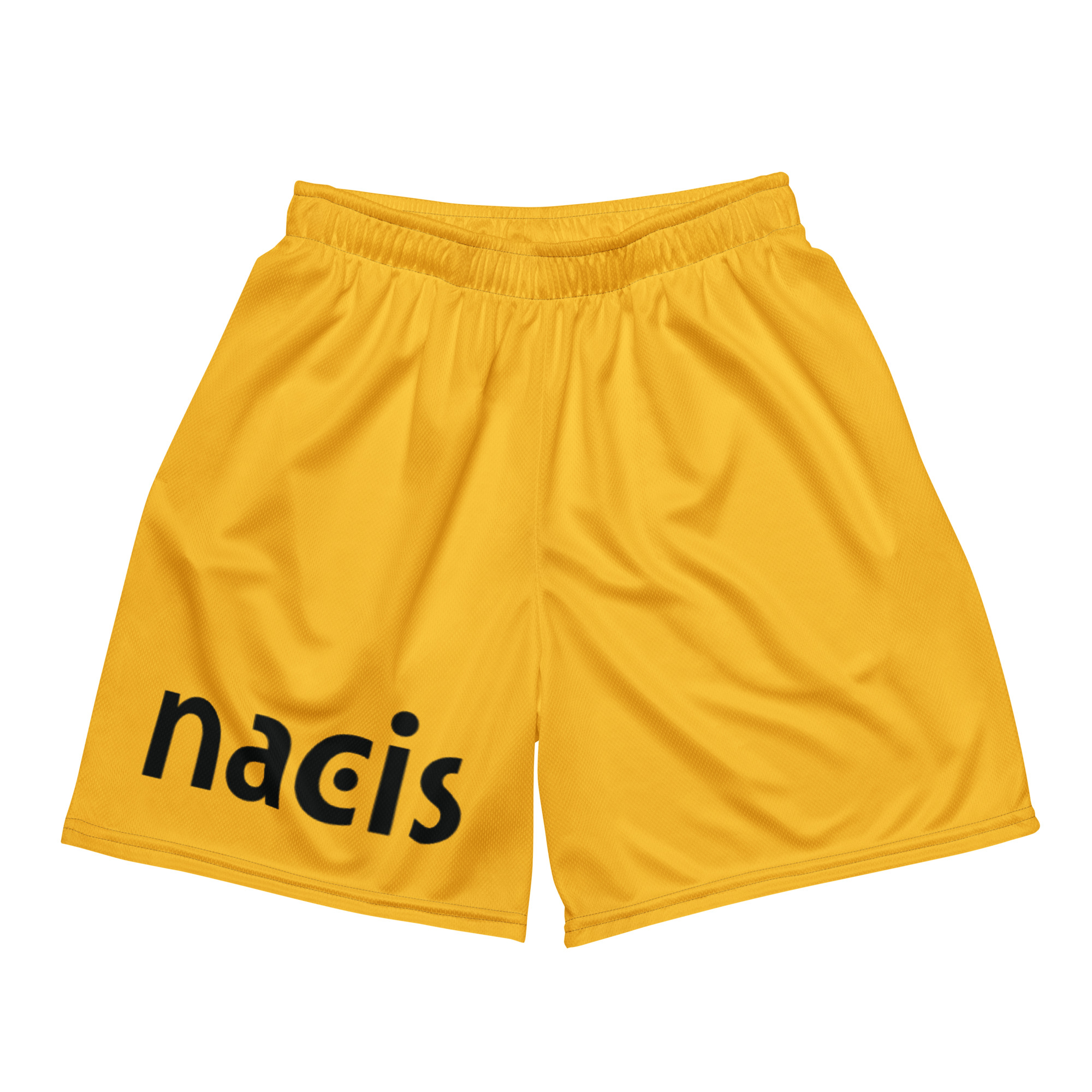NACIS Unisex Mesh Shorts - Black and Yellow