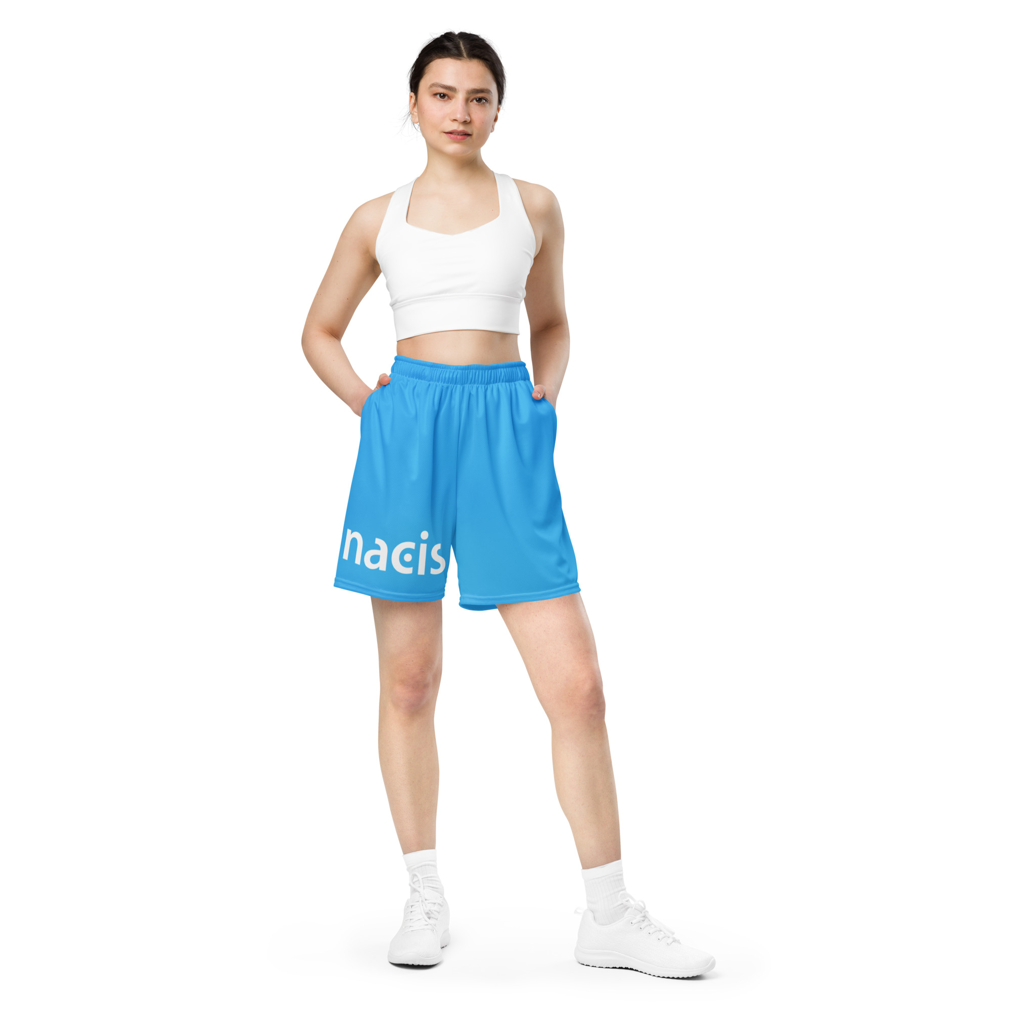 NACIS Unisex Mesh Shorts - Blue and White