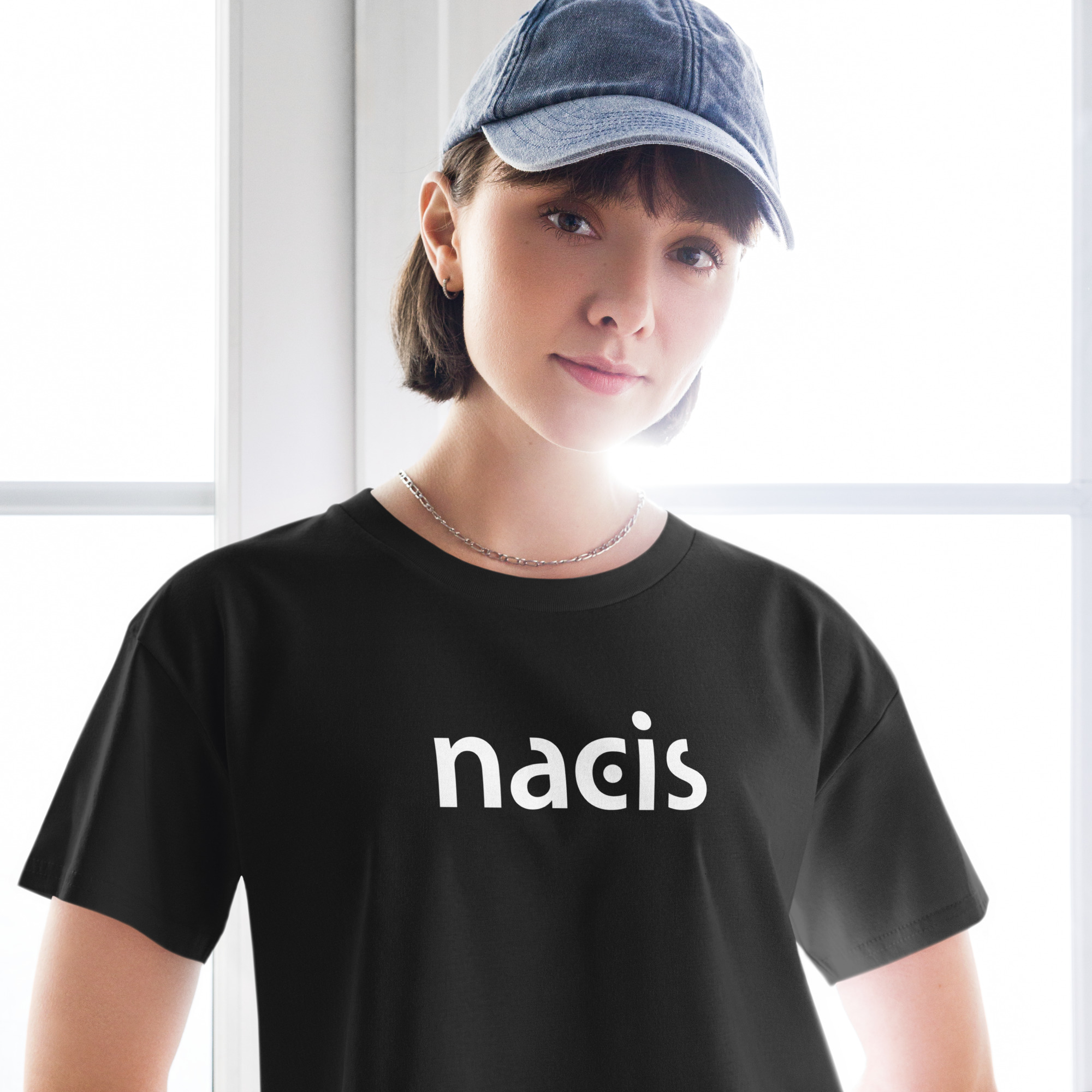 NACIS Logo (White) Cropped Shirt (Women's Cut)