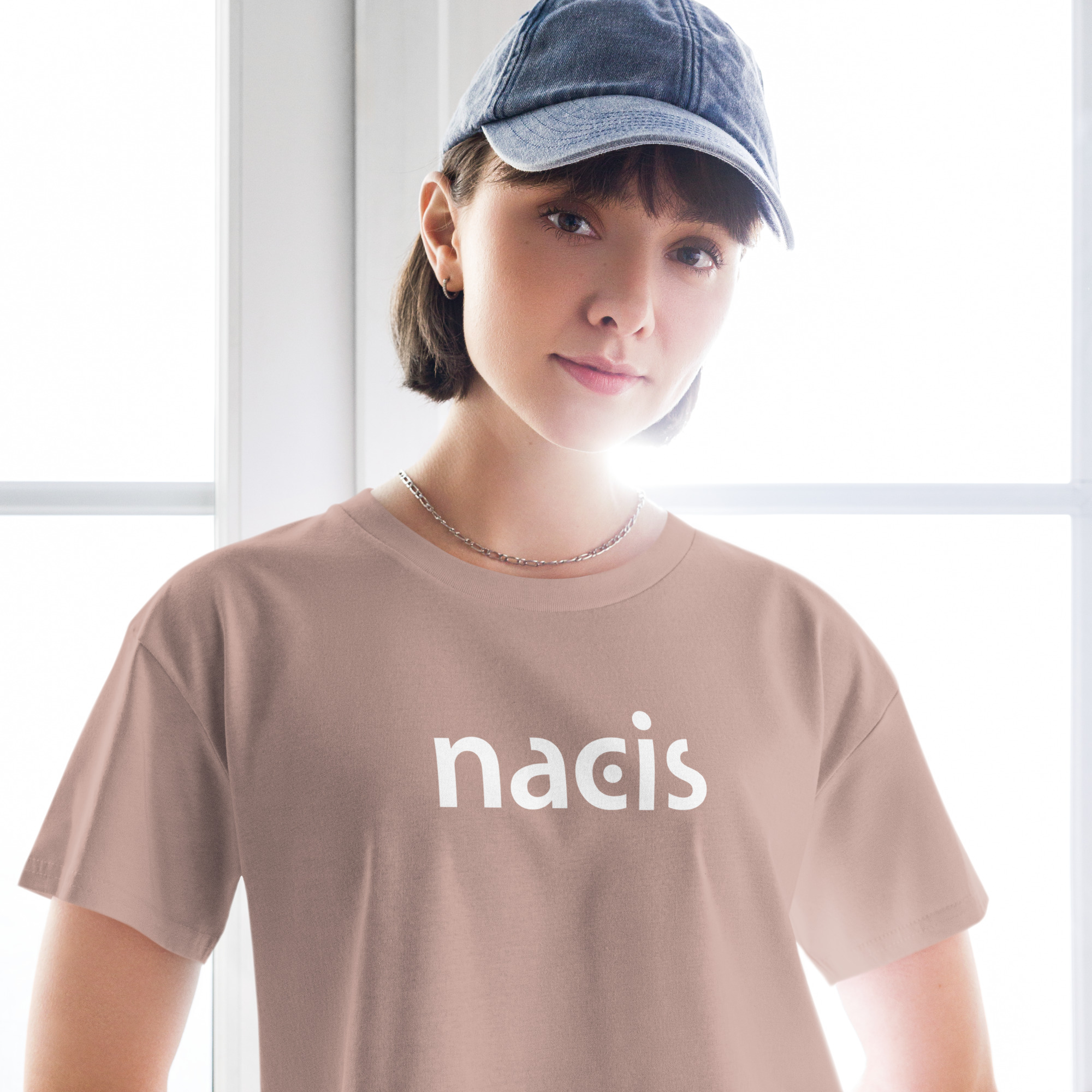 NACIS Logo (White) Cropped Shirt (Women's Cut) - Image 3