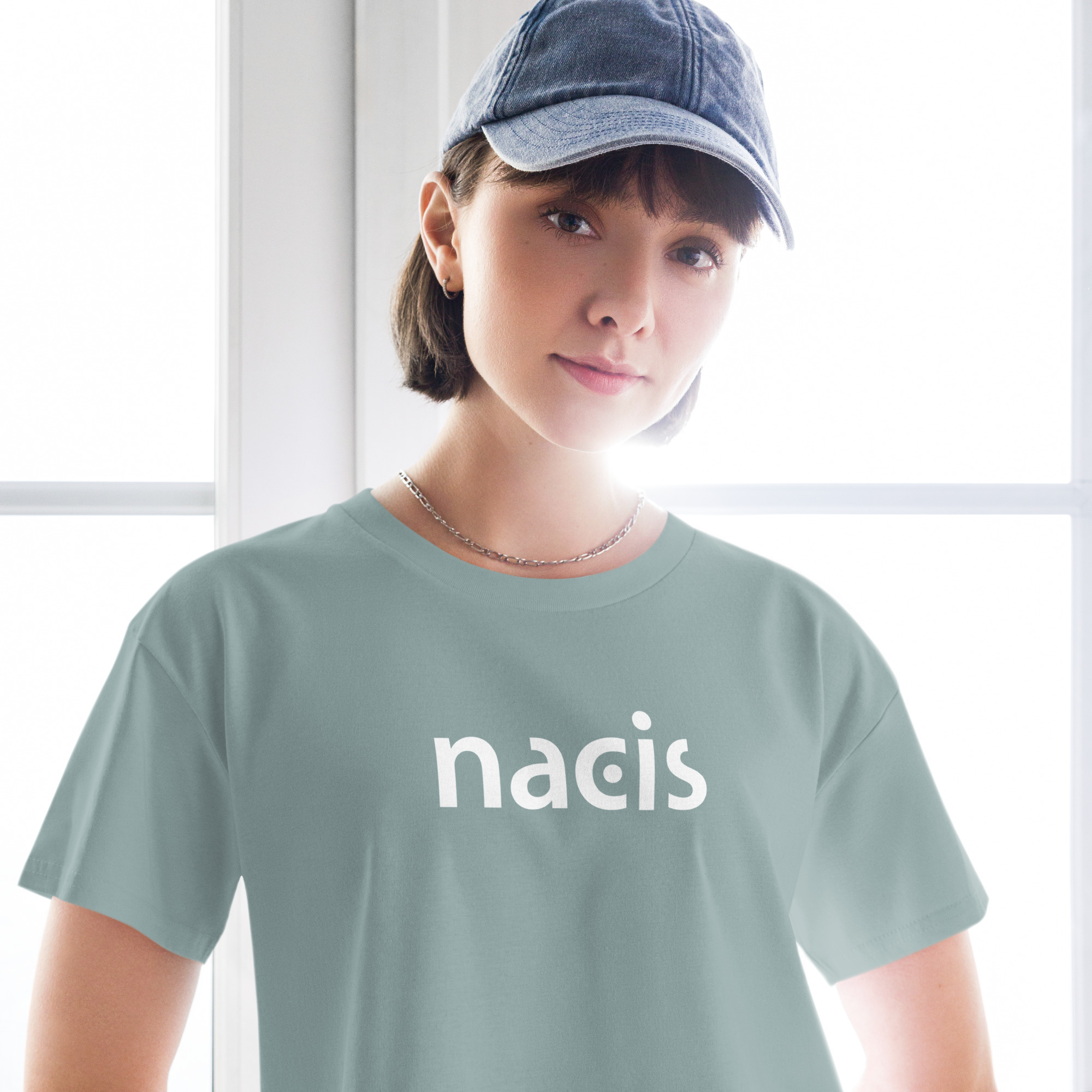 NACIS Logo (White) Cropped Shirt (Women's Cut) - Image 2